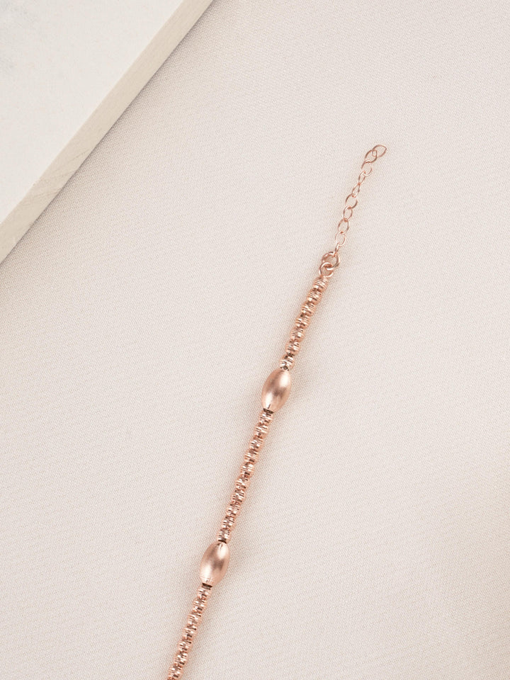 Rose Gold Oval Bead Bracelet