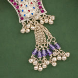Peacock Glow Silver Keychain