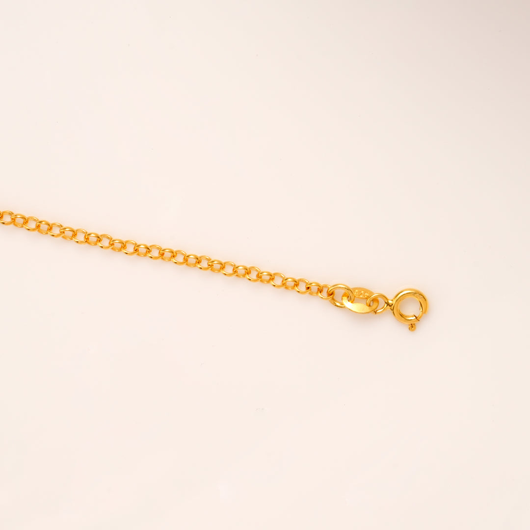 Cartoon Face Charm Gold Plated Bracelet