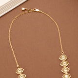 Elegant Leafy Pattern Casting Golden Necklace Set