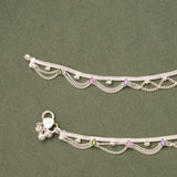 Multilayer Chain Silver Anklet