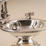 Temple Style Lakshmi Antique Silver Vilakku