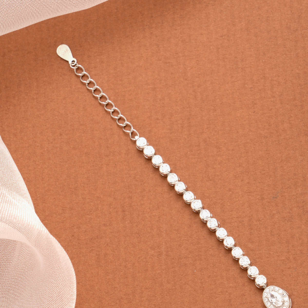 Sparkling White Stone Silver Women’s Bracelet