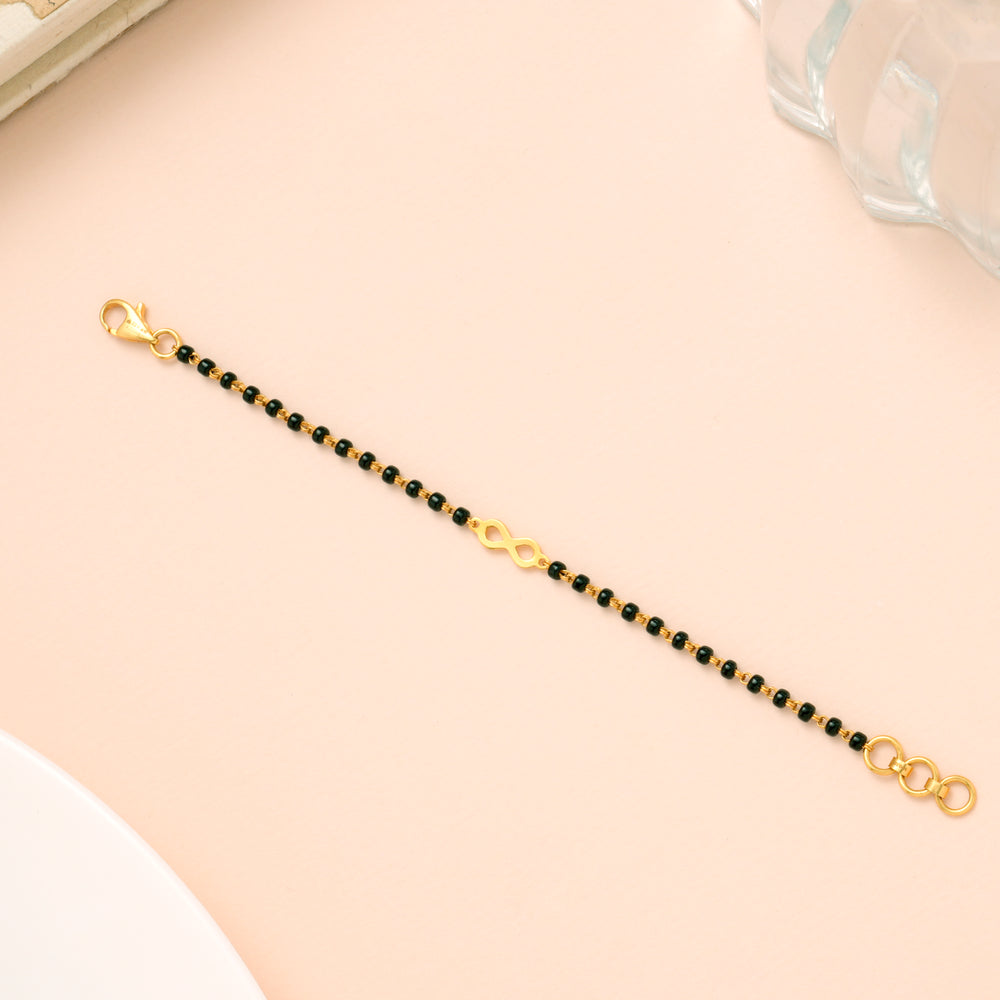 Elite Infinity Black Beads with Gold Bracelet