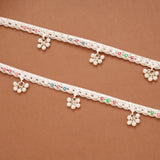 Elegant Heart Colourful Enamel Silver Anklets