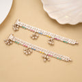 Leaf Enamel Pattern Silver Baby Anklet