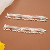 Minimal Teardrop Enamel Salangai Silver Anklets