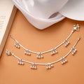 Multicolour Tear Drop Shape Enamel Silver Anklets