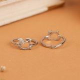 Tiny Kitty Stone Silver Toe Ring