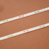 Classic Multicolour Enamel Beaded Silver Anklets