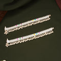 Multicolour Enamel Design Silver Anklets