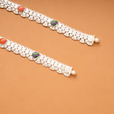 Elegant Tear Drop Shape Enamel Silver Anklets