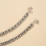 Antique Linear Payal Silver Anklet