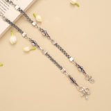 Spiral Twisted Linear Ruby Silver Anklet