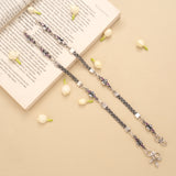 Spiral Twisted Linear Ruby Silver Anklet