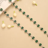Elegant Emerald Stone Silver Anklet