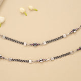 Antique Spiral Ruby Stone Silver Anklet