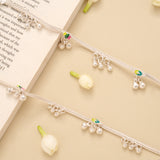 Classic Silver Linear Enamel Anklet