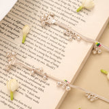 Classic Silver Linear Enamel Anklet