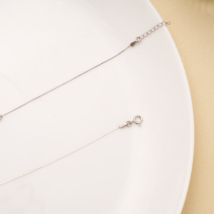Tiny Charm Black Beads Silver Anklets
