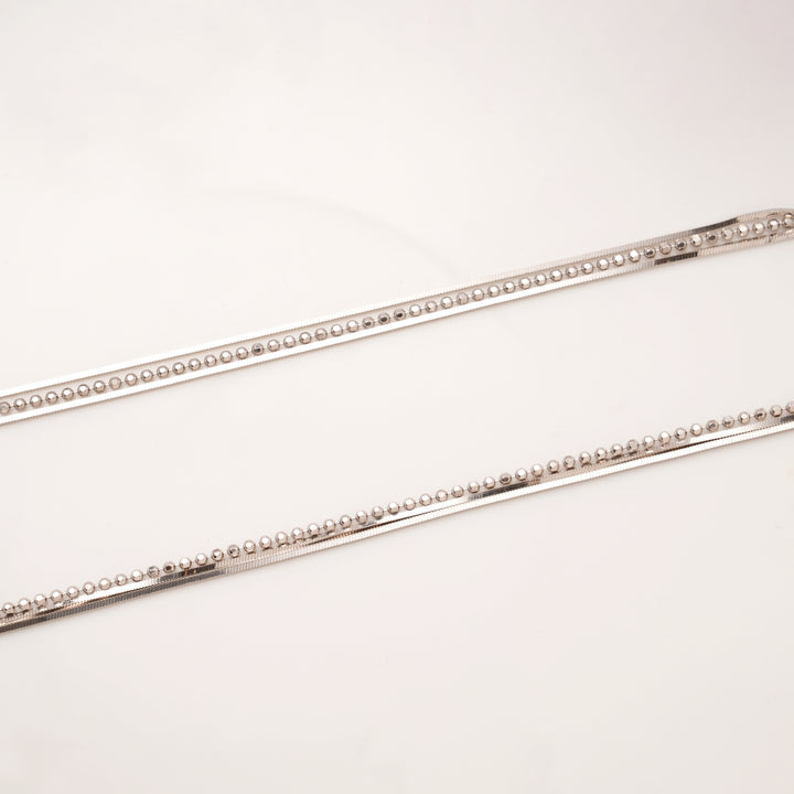 Shimmering Snake Design Silver Anklets