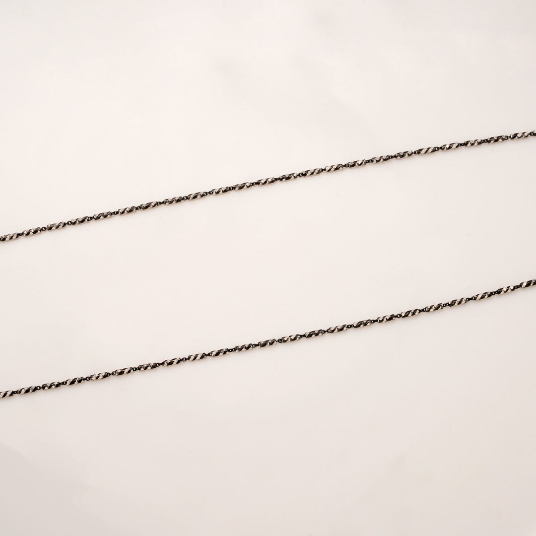 Tiny Charm Spiral Beads Silver Anklets