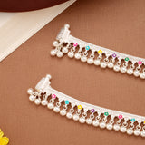 Elegant Colourful Star Enamel Silver Anklets