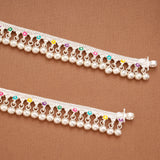 Elegant Colourful Star Enamel Silver Anklets