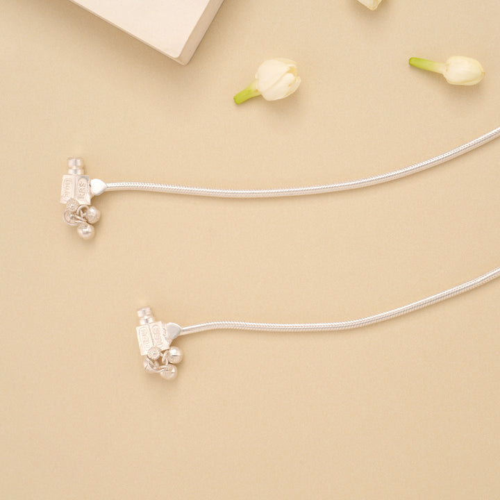 Smooth Snake Pattern Silver Anklet