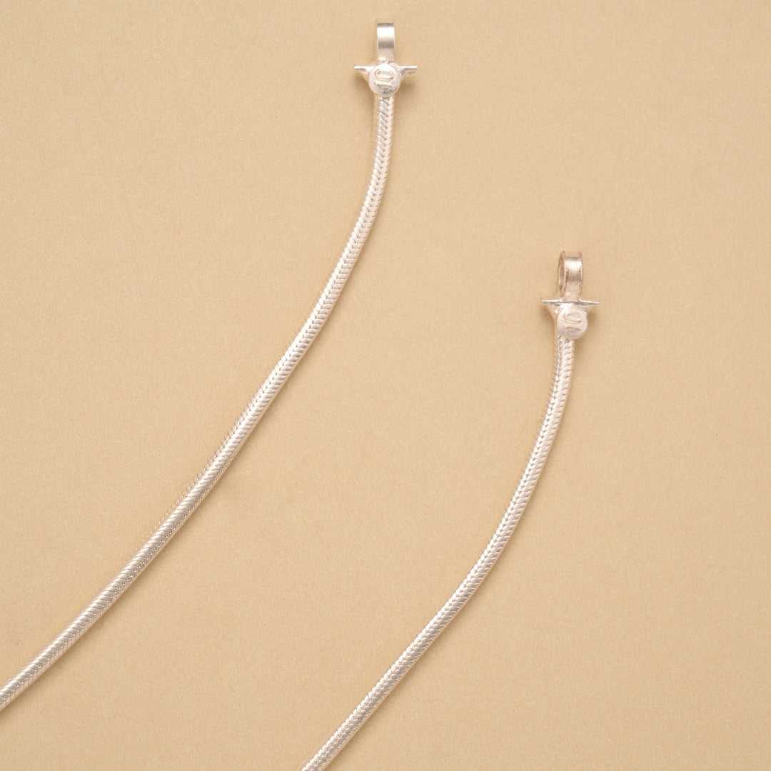 Smooth Snake Pattern Silver Anklet