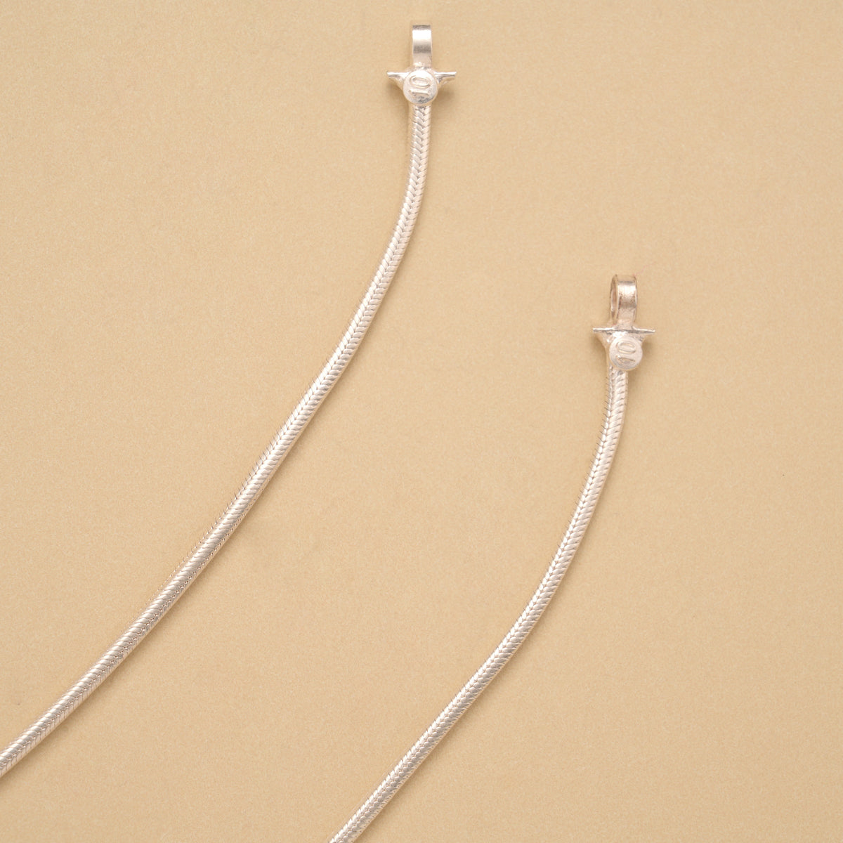 Smooth Snake Pattern Silver Anklet