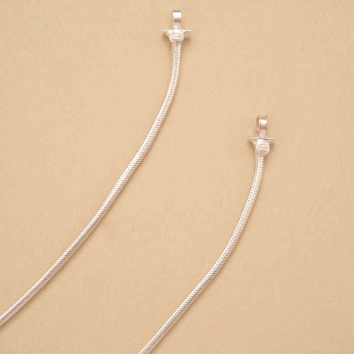 Smooth Snake Pattern Silver Anklet