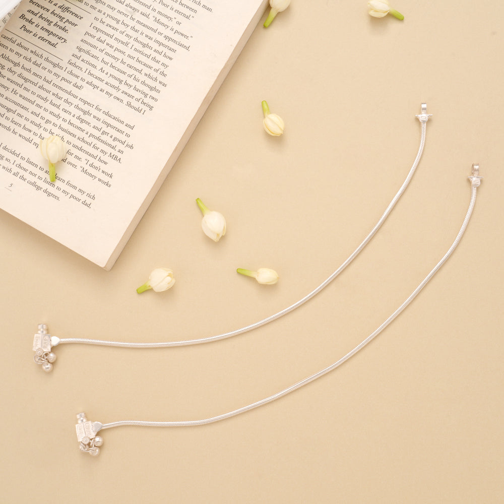 Smooth Snake Pattern Silver Anklet