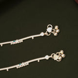 Tiny Charm Dangling Bells Silver Anklets