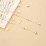 Silver Leaf Shape Beaded Design Anklet
