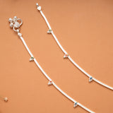 Minimal Triangle Enamel Silver Anklet