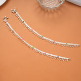 Colorful Enamel Round Drops Silver Anklet