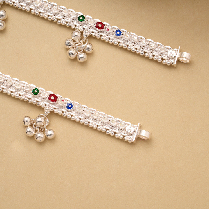 Elegant Colour Enamel Baby Silver Anklet