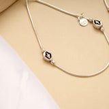 Elegant Silver Design Adjustable Anklet