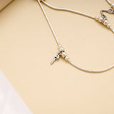 Tiny Key with Adjustable Silver Anklet