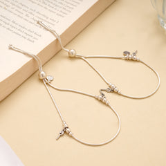 Tiny Key with Adjustable Silver Anklet
