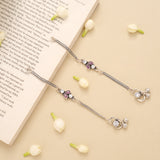 Ruby Leaf Design Silver Baby Anklet