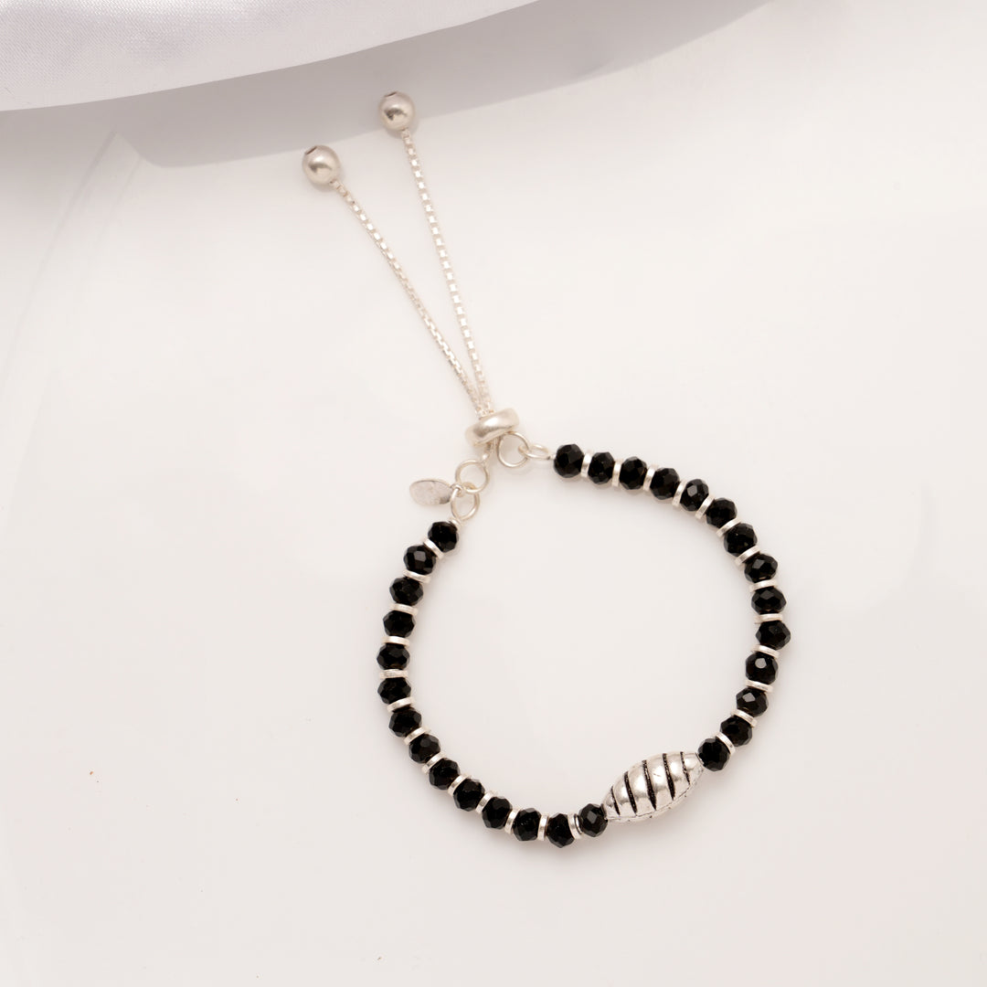 Adjustable Crystal Design Silver Baby Anklets
