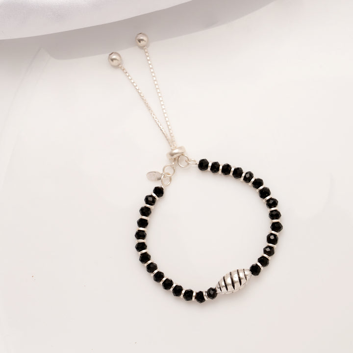 Adjustable Crystal Design Silver Baby Anklets