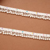 Traditional Star Design Enamel Silver Anklets