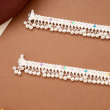Traditional Star Design Enamel Silver Anklets