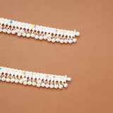 Traditional Star Design Enamel Silver Anklets