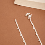 Clover Flower Enamel Beaded Silver Anklets
