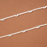 Regal Linear Braided Circle Enamel Silver Anklets