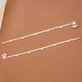 Regal Linear Braided Circle Enamel Silver Anklets